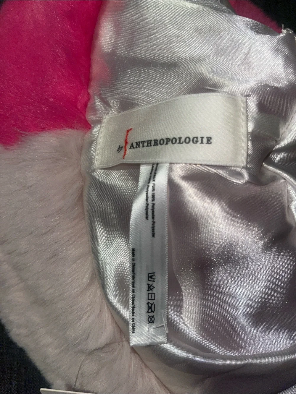Anthropologie Colorblock Faux Fur Hat